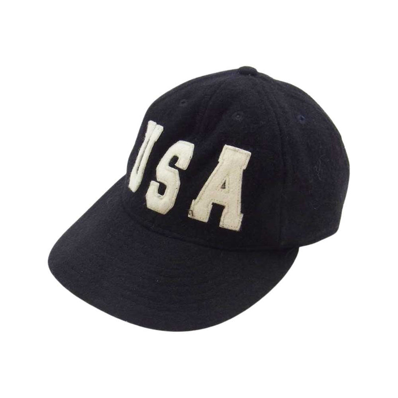 ディーエン USA Baseball Hat 24oz ヘヴィーウェイト メルトン ベースボール キャップ ブラック系【中古】