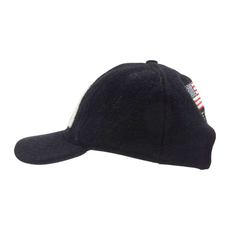 ディーエン USA Baseball Hat 24oz ヘヴィーウェイト メルトン ベースボール キャップ ブラック系【中古】