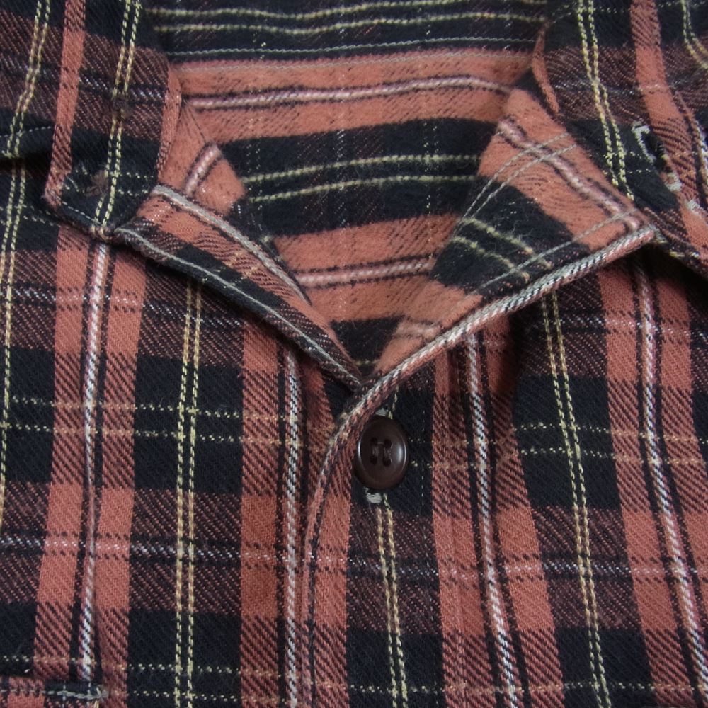 WAREHOUSE ウエアハウス DUCK DIGGER ヘビーネル チェック シャツ ピンク系 ブラウン系 38【中古】