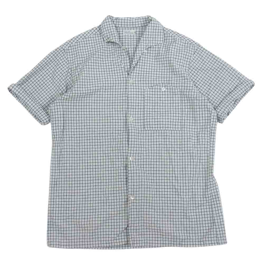 WAREHOUSE ウエアハウス DUCK DIGGER オープンカラー チェック 半袖 シャツ オフホワイト系 40【美品】【中古】