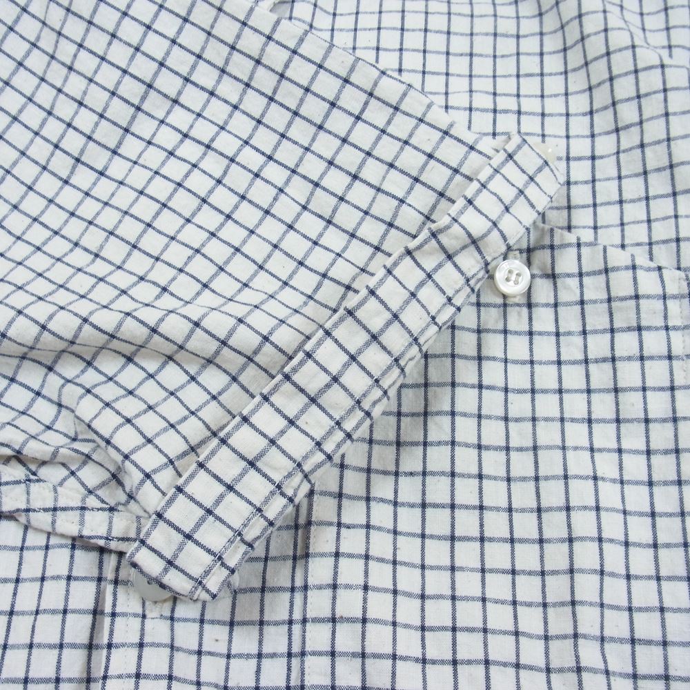 WAREHOUSE ウエアハウス DUCK DIGGER オープンカラー チェック 半袖 シャツ オフホワイト系 40【美品】【中古】