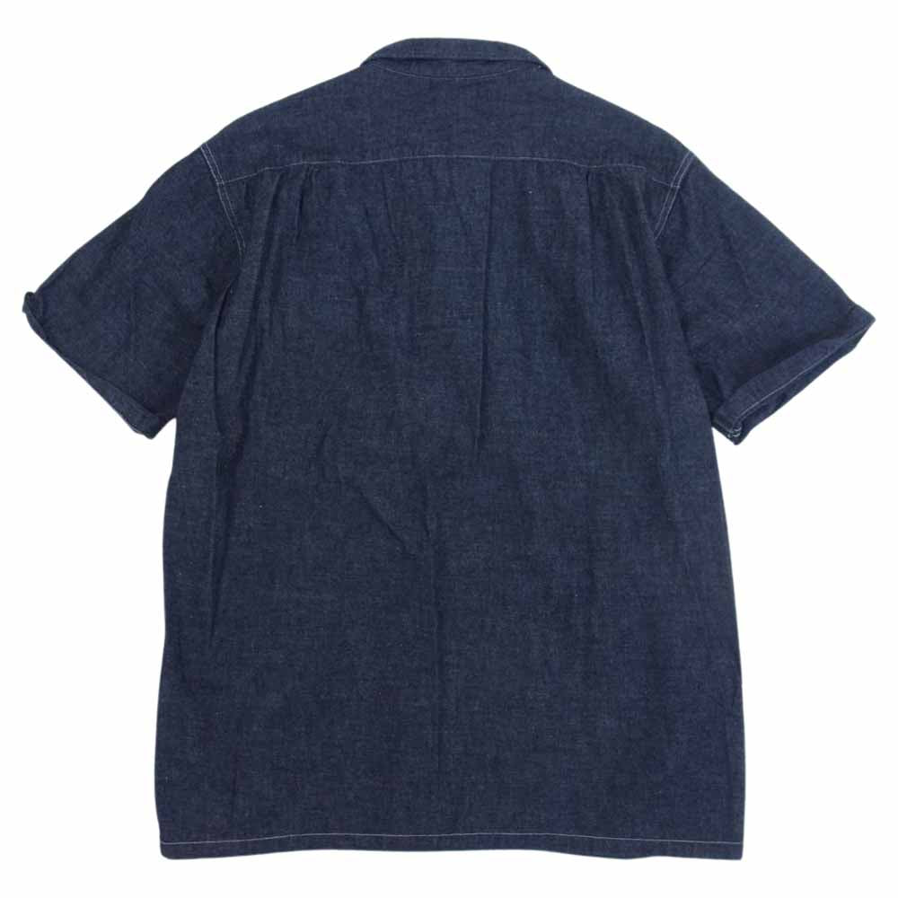 WAREHOUSE ウエアハウス DUCK DIGGER オープンカラー デニム 半袖 シャツ インディゴブルー系 42【美品】【中古】