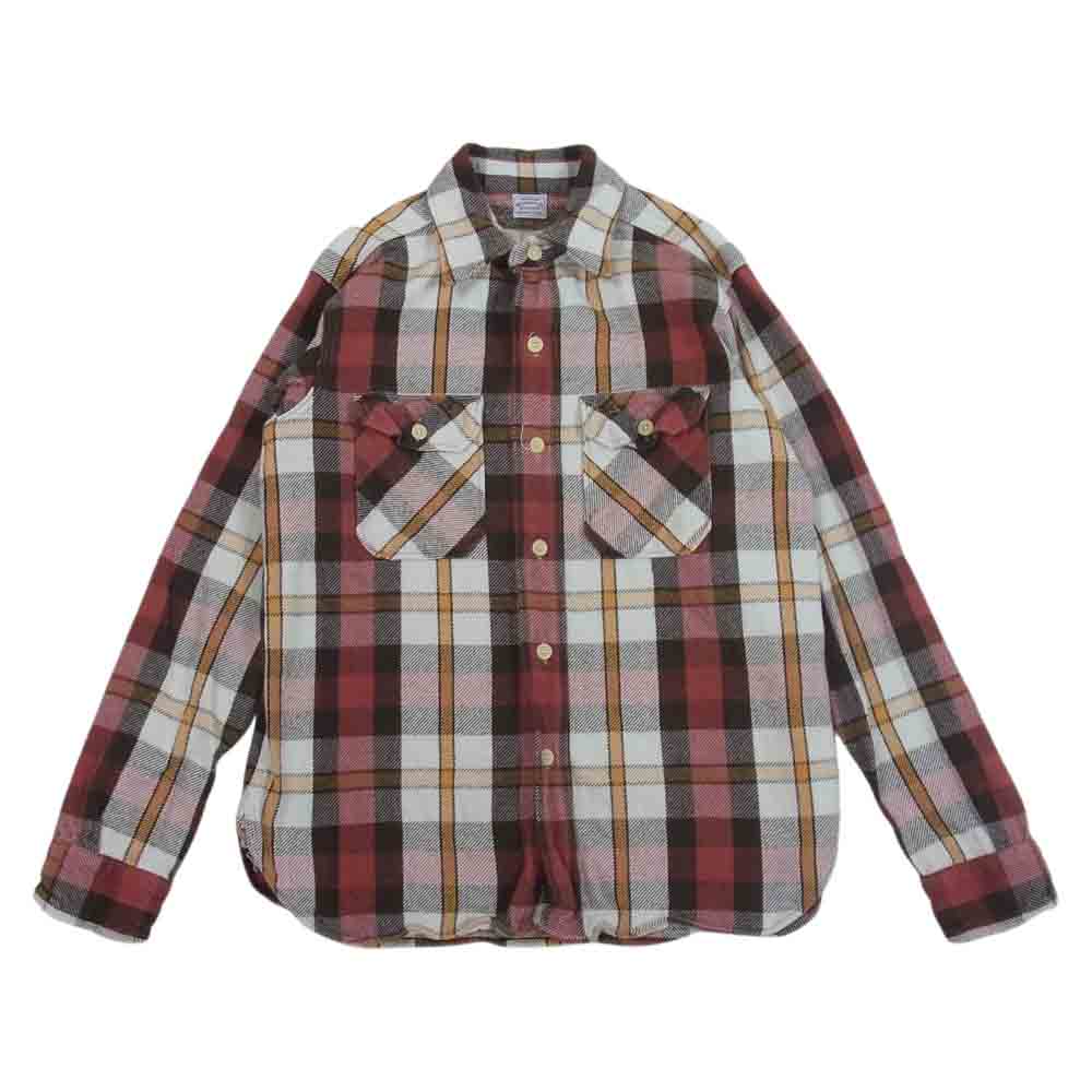 WAREHOUSE ウエアハウス FLANNEL SHIRTS ヘビーネル チェック シャツ ブラウン系 M【中古】