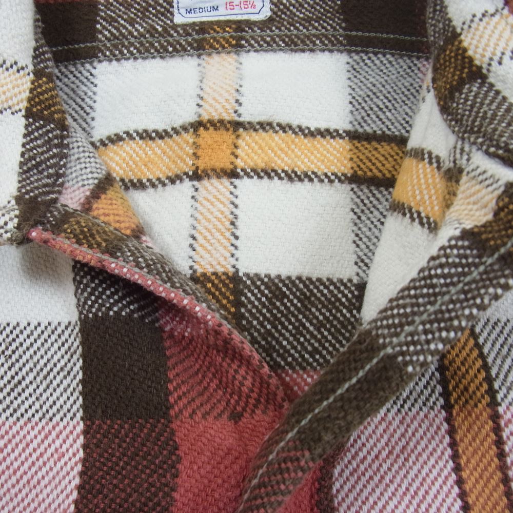WAREHOUSE ウエアハウス FLANNEL SHIRTS ヘビーネル チェック シャツ ブラウン系 M【中古】