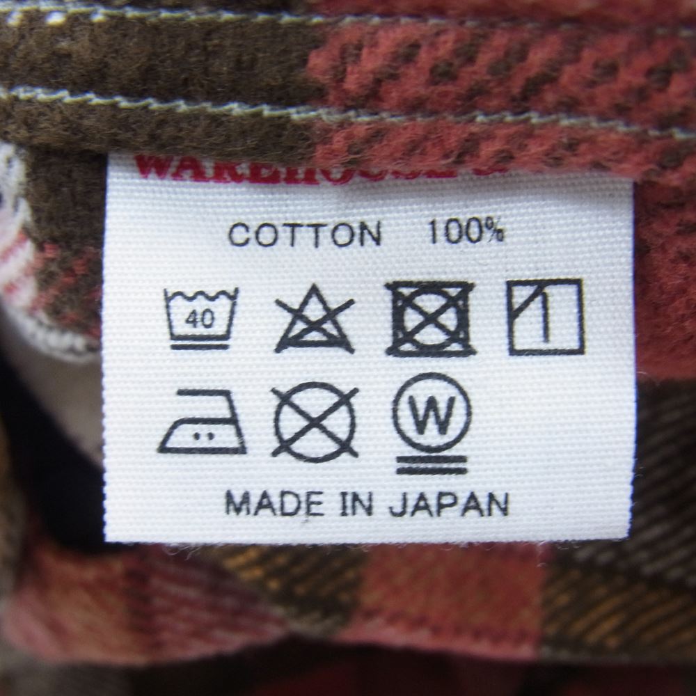 WAREHOUSE ウエアハウス FLANNEL SHIRTS ヘビーネル チェック シャツ ブラウン系 M【中古】
