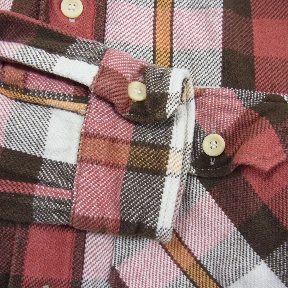 WAREHOUSE ウエアハウス FLANNEL SHIRTS ヘビーネル チェック シャツ ブラウン系 M【中古】