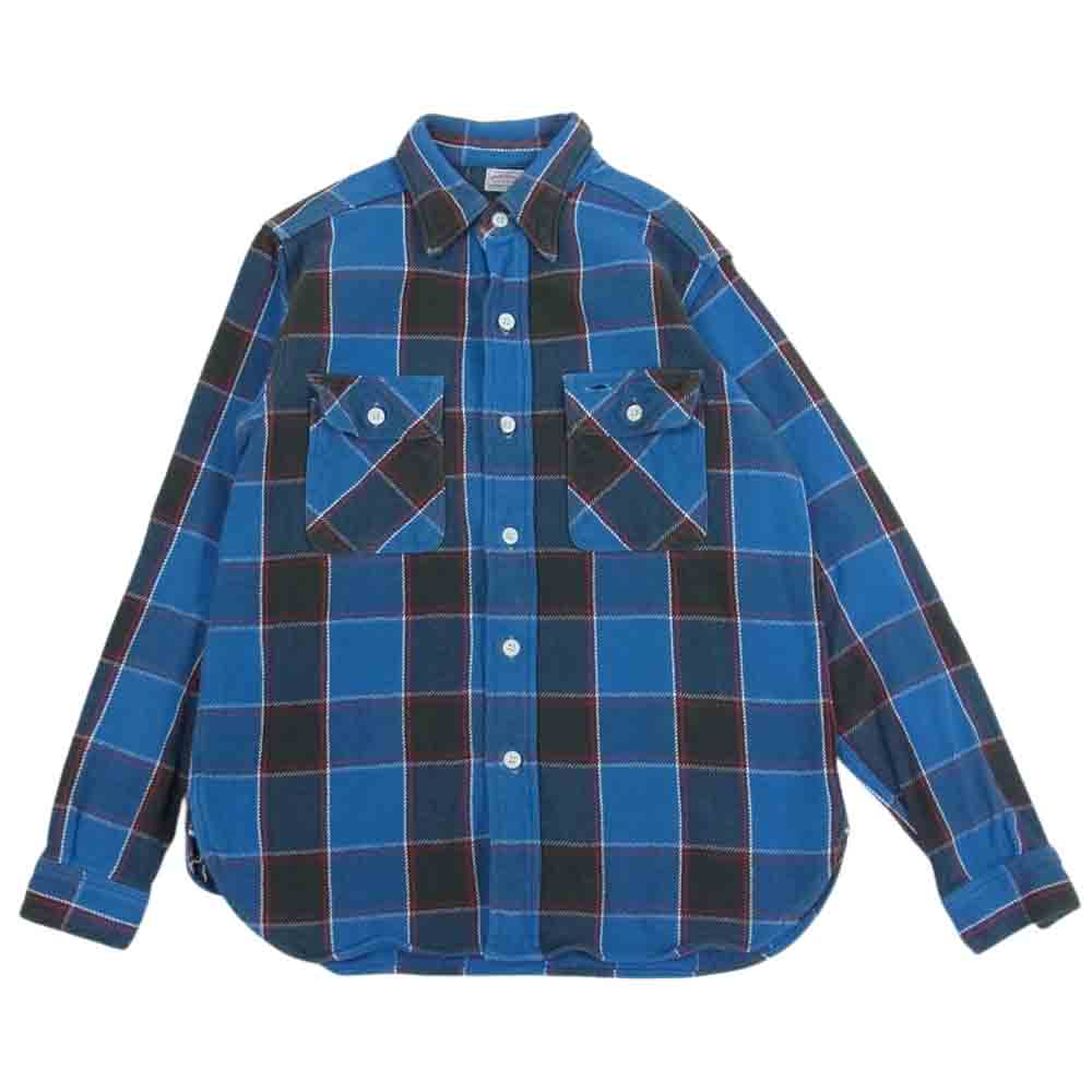 WAREHOUSE ウエアハウス FLANNEL SHIRTS ヘビーネル チェック シャツ ブルー系 M【中古】