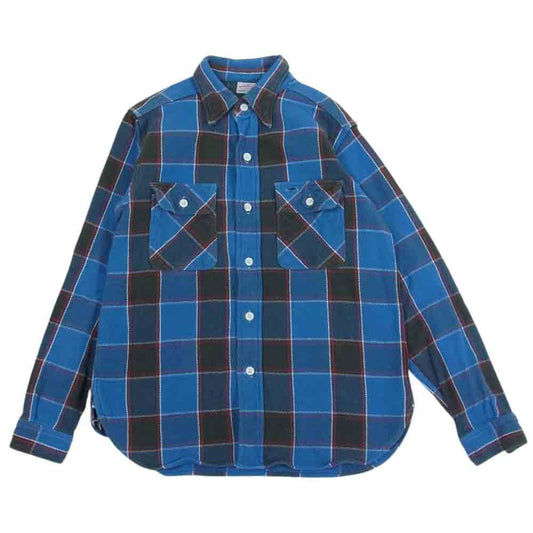 WAREHOUSE ウエアハウス FLANNEL SHIRTS ヘビーネル チェック シャツ ブルー系 M【中古】