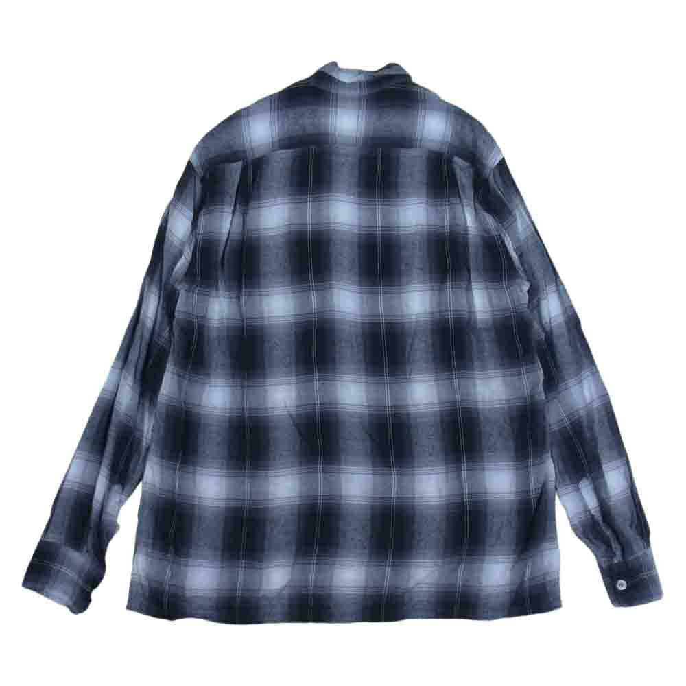 The REAL McCOY'S ザリアルマッコイズ オンブレ チェック レーヨン オープンカラー シャツ ブラック系 S【中古】