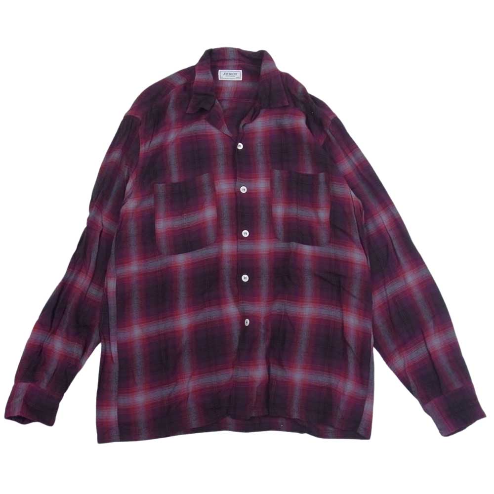 The REAL McCOY'S ザリアルマッコイズ オンブレ チェック レーヨン オープンカラー シャツ レッド系 S【中古】