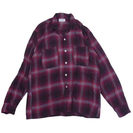 The REAL McCOY'S ザリアルマッコイズ オンブレ チェック レーヨン オープンカラー シャツ レッド系 S【中古】