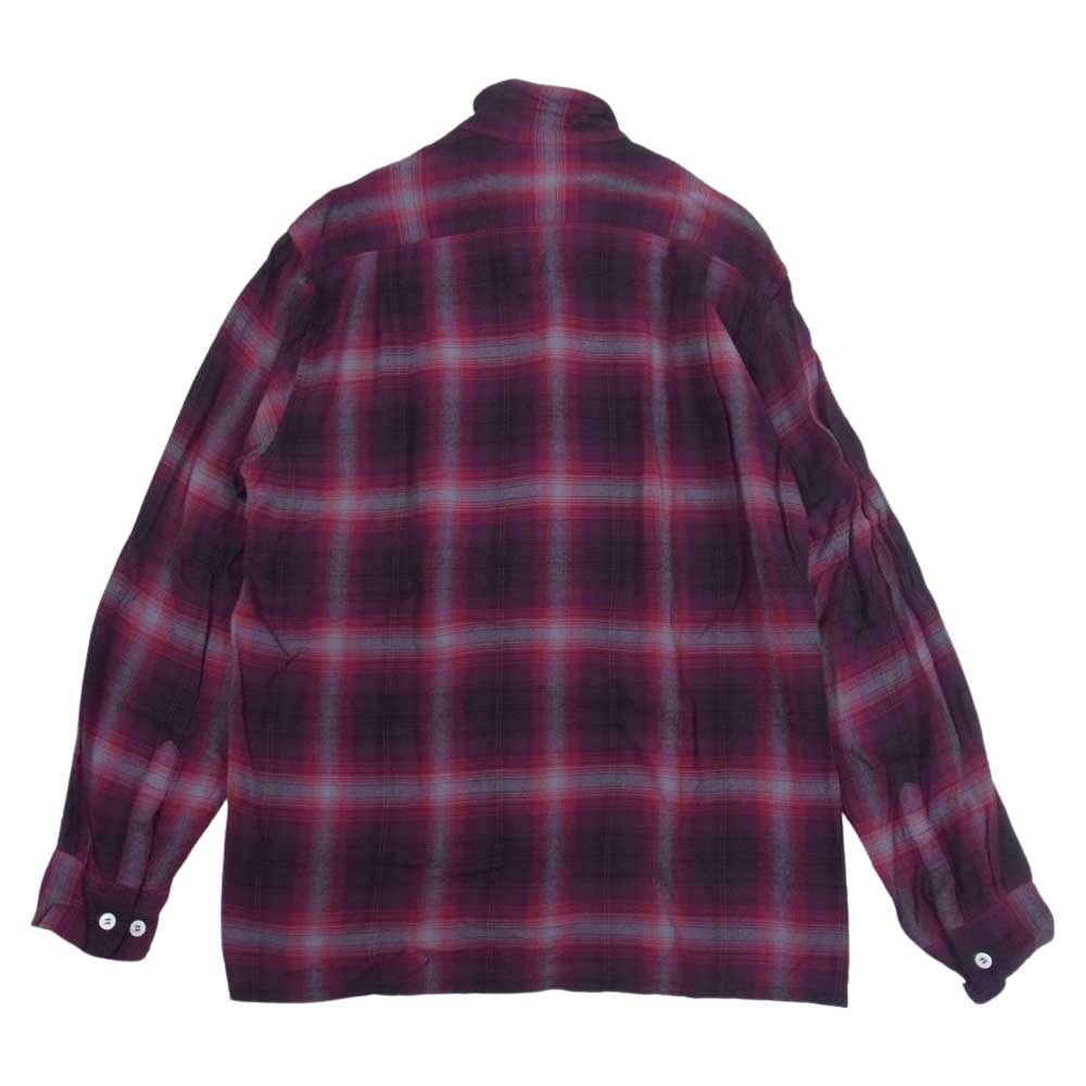 The REAL McCOY'S ザリアルマッコイズ オンブレ チェック レーヨン オープンカラー シャツ レッド系 S【中古】