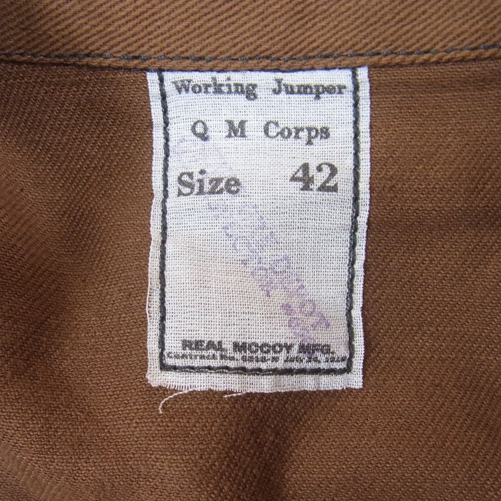 The REAL McCOY'S ザリアルマッコイズ WW1 BROWN FATIGUE COAT ブラウン ファティーグ コート プルオーバー ジャケット ブラウンデニム ブラウン系 42【中古】
