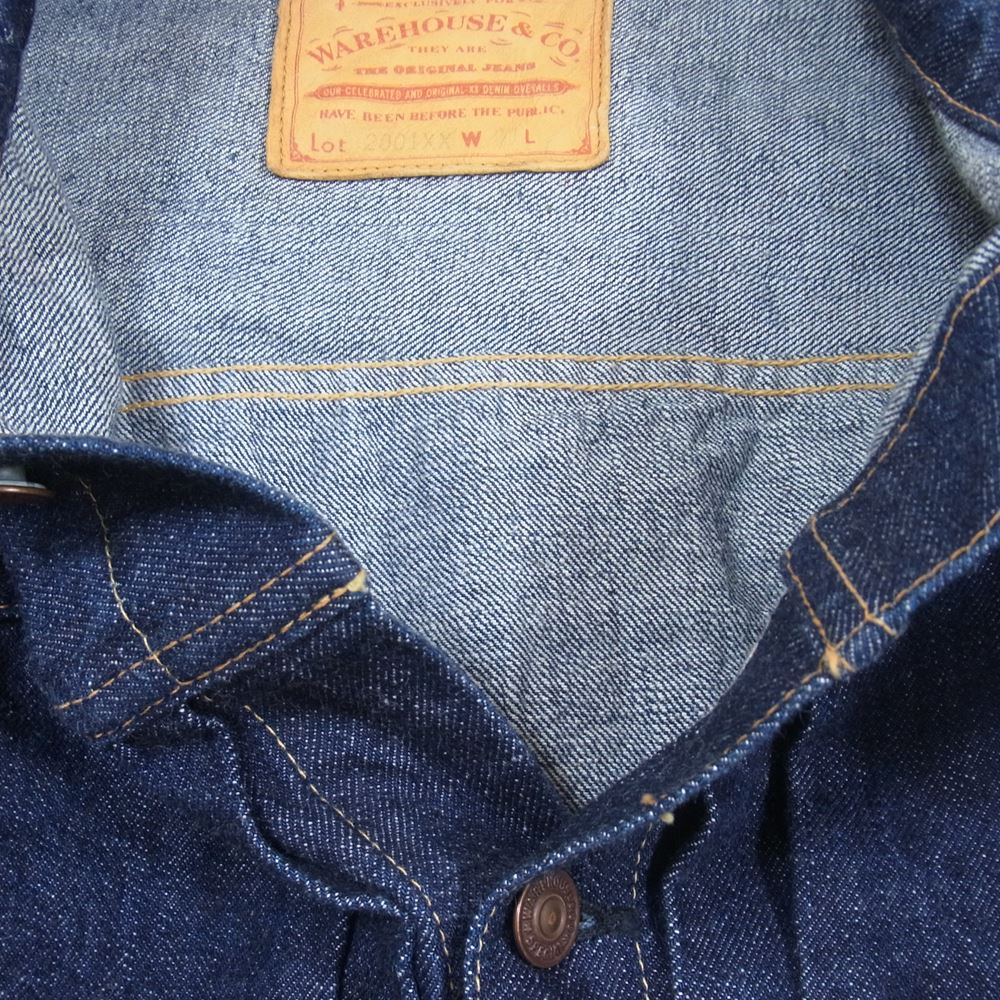WAREHOUSE ウエアハウス 2001xx 40s 50s Copper-colored steel buttons 銅ボタンモデル 1st type デニム ジャケット インディゴブルー系 40【中古】