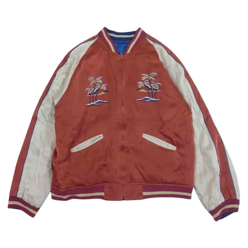 The REAL McCOY'S ザリアルマッコイズ MJ20026 明仙縫製 SUKA JACKET PHILIPPINES フィリピン スカ ジャケット スカジャン サテン×サテン 中綿無し エンジ系 ブルー系 42【中古】