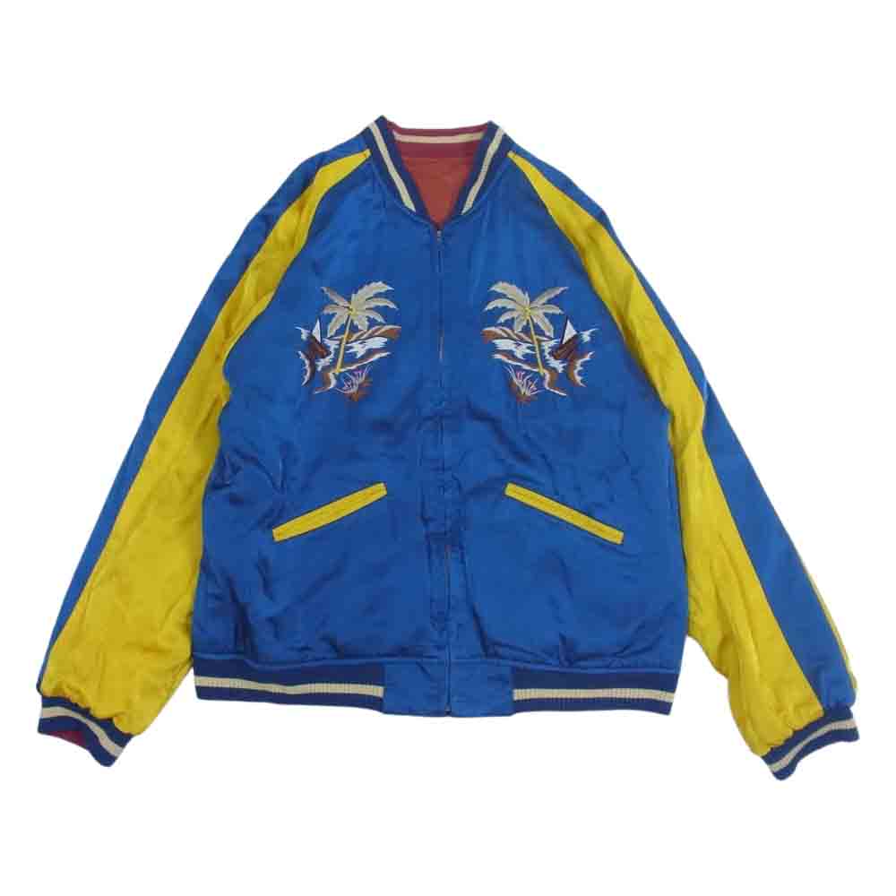 The REAL McCOY'S ザリアルマッコイズ MJ20026 明仙縫製 SUKA JACKET PHILIPPINES フィリピン スカ ジャケット スカジャン サテン×サテン 中綿無し エンジ系 ブルー系 42【中古】