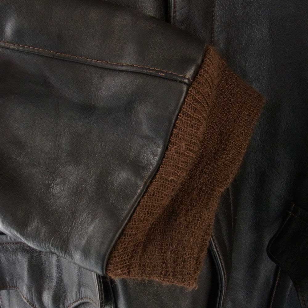 The REAL McCOY'S ザリアルマッコイズ MJ18101 TYPE A-2 ホースハイド タンニン鞣し ピグメント仕上げ REAL McCOY MFG. CO.  フライト ジャケット ブラウン系 44【中古】