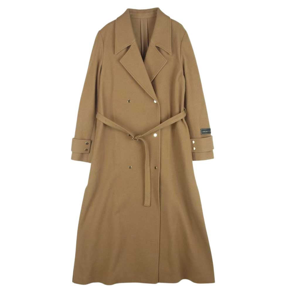 アメリ 19AW 1920730530 BELT FLARE LONG COAT ベルト フレア ロング ウール チェスター コート ブラウン系 S【中古】