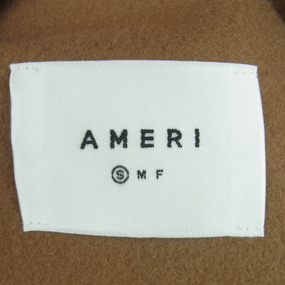 アメリ 19AW 1920730530 BELT FLARE LONG COAT ベルト フレア ロング ウール チェスター コート ブラウン系 S【中古】