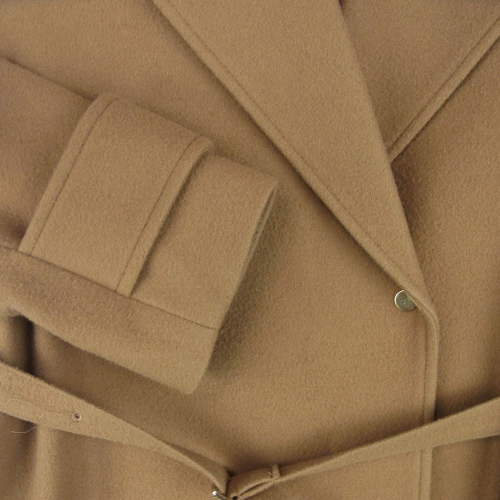 アメリ 19AW 1920730530 BELT FLARE LONG COAT ベルト フレア ロング ウール チェスター コート ブラウン系 S【中古】