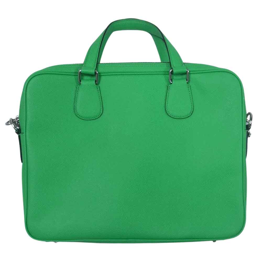 COACH コーチ 71710 ハドソン 5クロス グレインレザー 2WAY ブリーフケース バッグ グリーン系【中古】