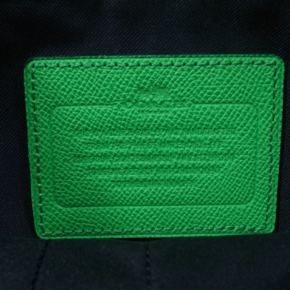 COACH コーチ 71710 ハドソン 5クロス グレインレザー 2WAY ブリーフケース バッグ グリーン系【中古】
