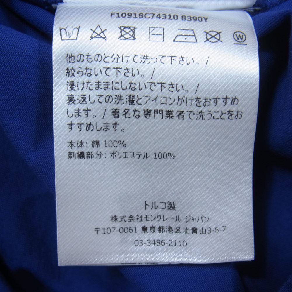MONCLER モンクレール F10918C74310 刺繍 Tシャツ 半袖 ブルー系 XS【中古】