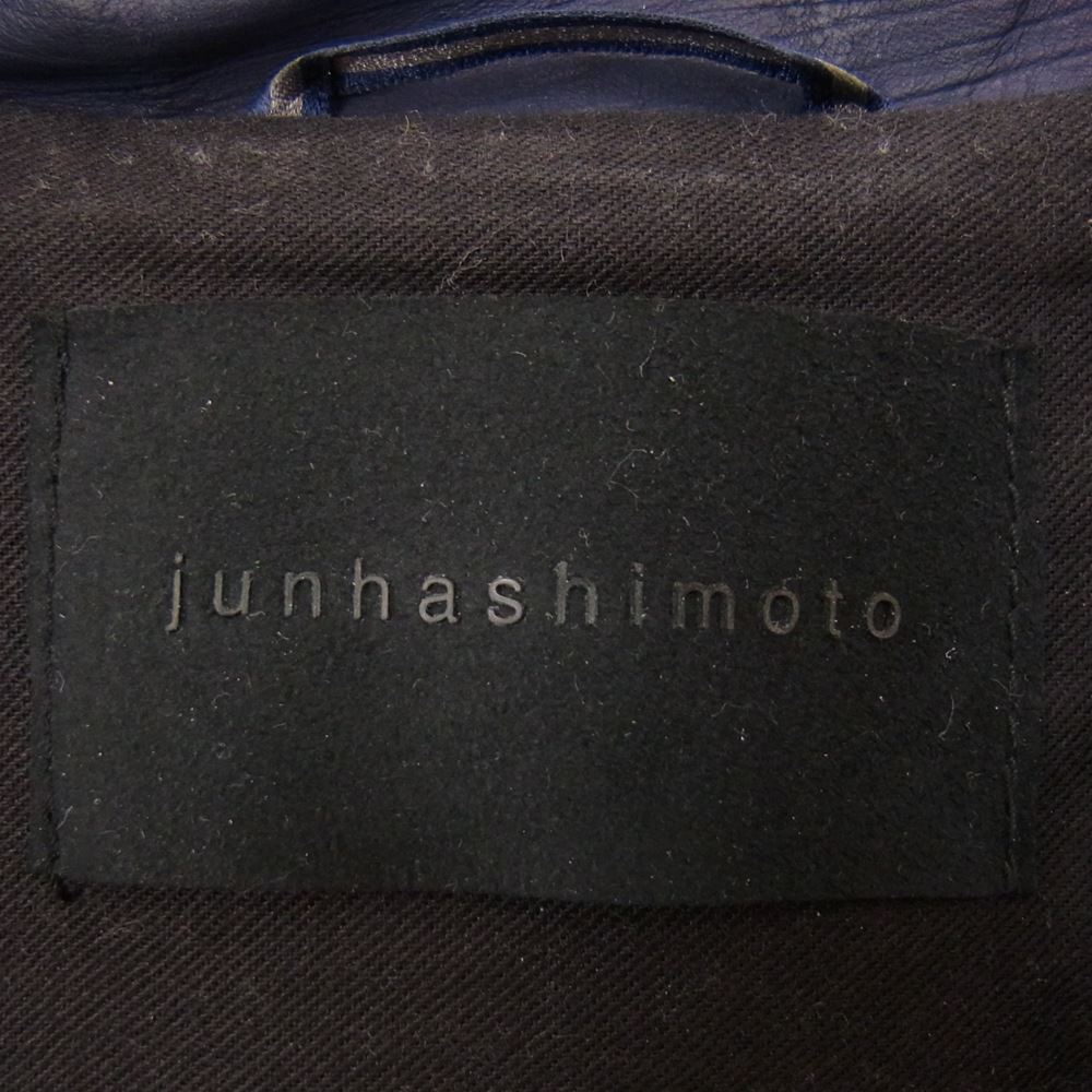 junhashimoto ジュンハシモト 17AW 1021720004 DOUBLE INNER RIDERS BABY CALF ベビーカーフレザー ダブル ライダース ジャケット ネイビー系 2【中古】