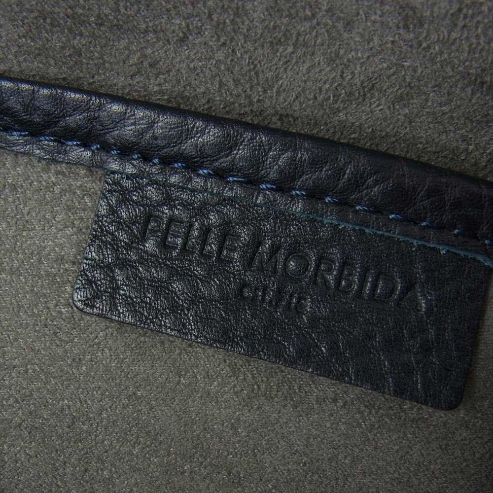 PELLE MORBIDA ペッレモルビダ Maiden Voyage メイデン ヴォヤージュ 被せ付き 2WAY レザー ショルダー ボストン バッグ ネイビー ブラック系【中古】