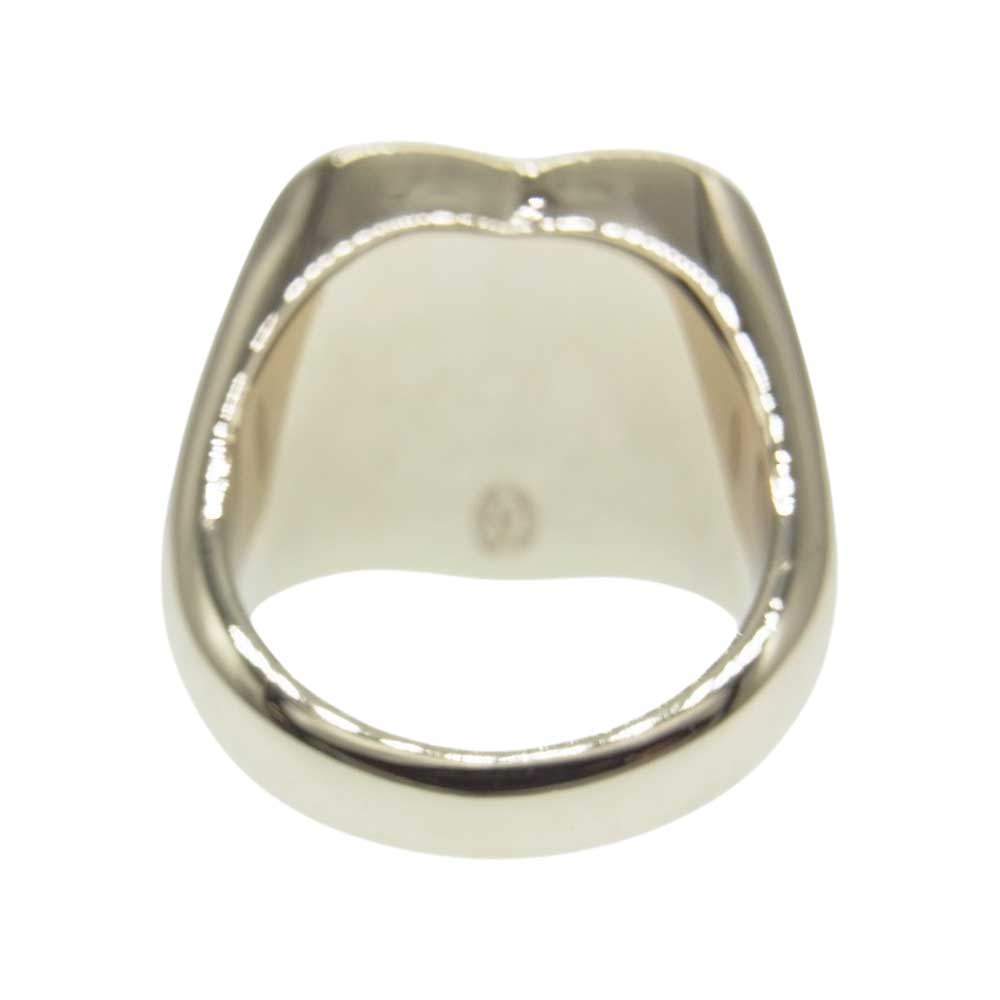 CHANEL シャネル D22 B ココマーク ラインストーン ハート リング シルバー系 16号【中古】