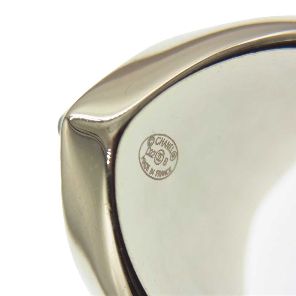 CHANEL シャネル D22 B ココマーク ラインストーン ハート リング シルバー系 16号【中古】
