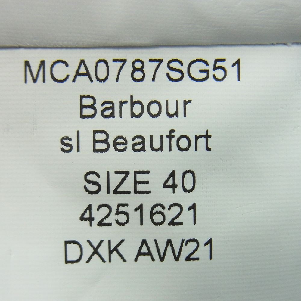 Barbour バブアー MCA0787SG51 BEAUFORT SL 2LAYER 3ワラント ノンワックス ビューフォートSL 2レイヤー ジャケット カーキ系 40【極上美品】【中古】