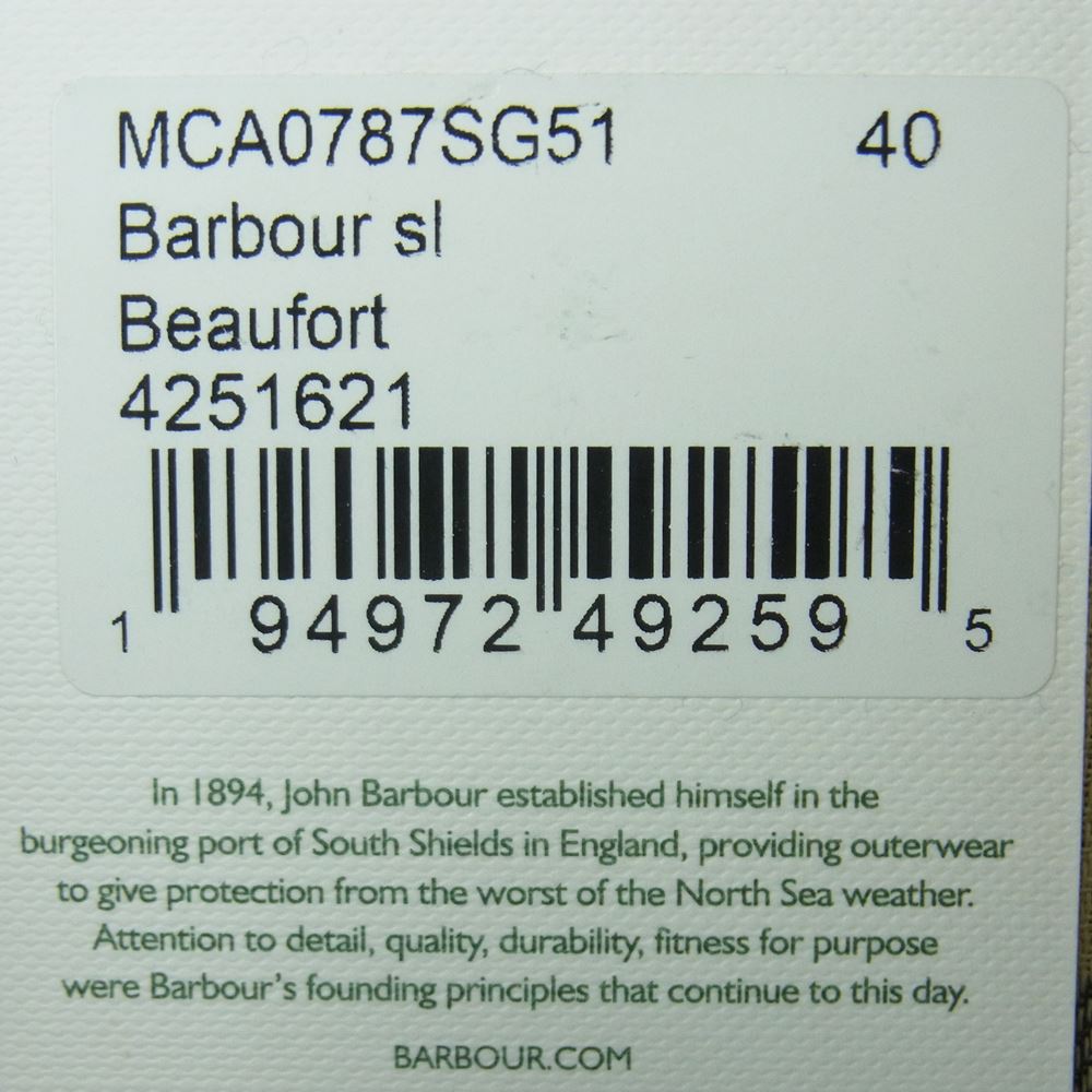 Barbour バブアー MCA0787SG51 BEAUFORT SL 2LAYER 3ワラント ノン