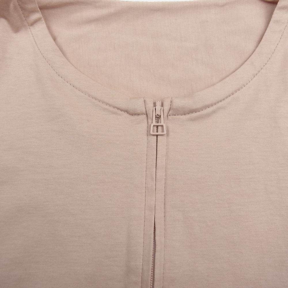 HOMME PLISSE ISSEY MIYAKE オム プリッセ イッセイミヤケ HP12JJ301 ハーフジップ カットソー Tシャツ 長袖 ベージュ系 3【中古】