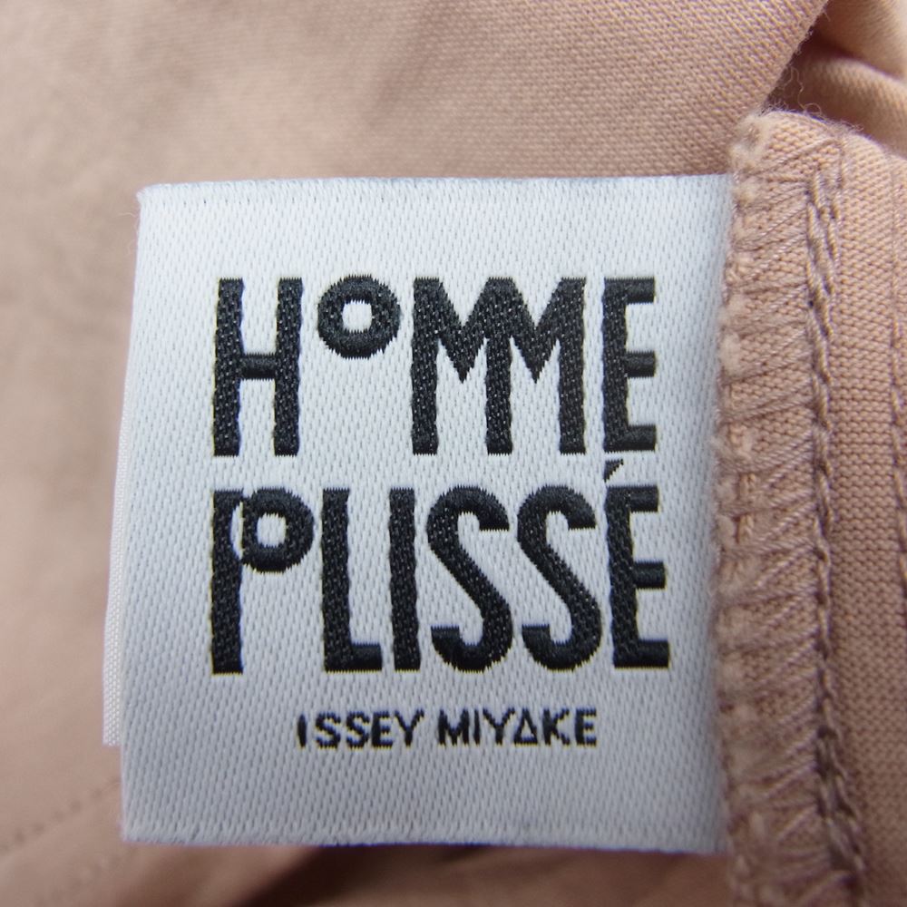HOMME PLISSE ISSEY MIYAKE オム プリッセ イッセイミヤケ HP12JJ301 ハーフジップ カットソー Tシャツ 長袖 ベージュ系 3【中古】