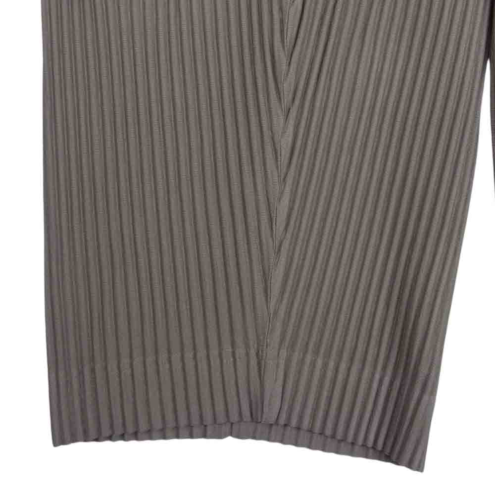 HOMME PLISSE ISSEY MIYAKE オム プリッセ イッセイミヤケ HP23JF144 プリーツ加工 クロップド カーゴ パンツ  ブラウン系 3【新古品】【未使用】【中古】