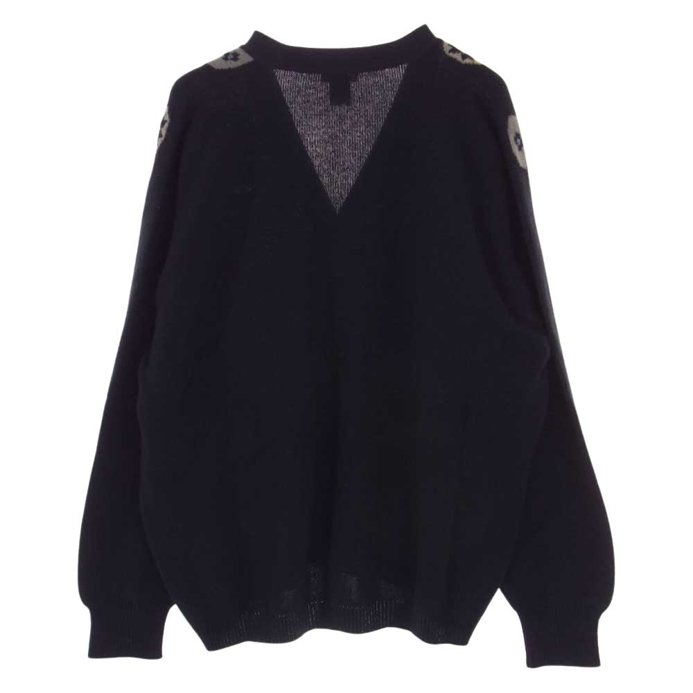 HERMES エルメス 国内正規品 カシミア100% オールド カーディガン ダークネイビー系 XL【中古】