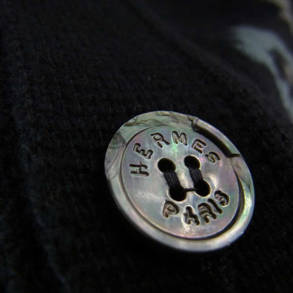 HERMES エルメス 国内正規品 カシミア100% オールド カーディガン ダークネイビー系 XL【中古】