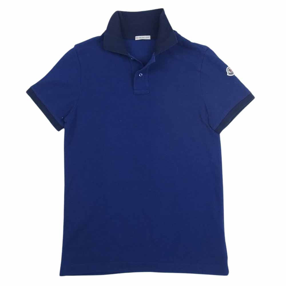 MONCLER モンクレール MAGLIA POLO MANICA CORTA ポロ シャツ 半袖 パープル ネイビー系 XS【中古】