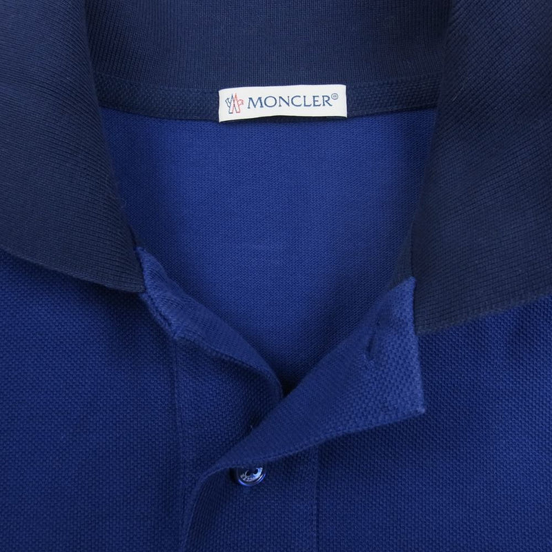 MONCLER モンクレール MAGLIA POLO MANICA CORTA ポロ シャツ 半袖 パープル ネイビー系 XS【中古】