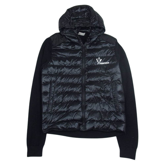 MONCLER モンクレール CARDIGAN TRICOT ニット切替 ダウン ジャケット ブラック系 M【中古】