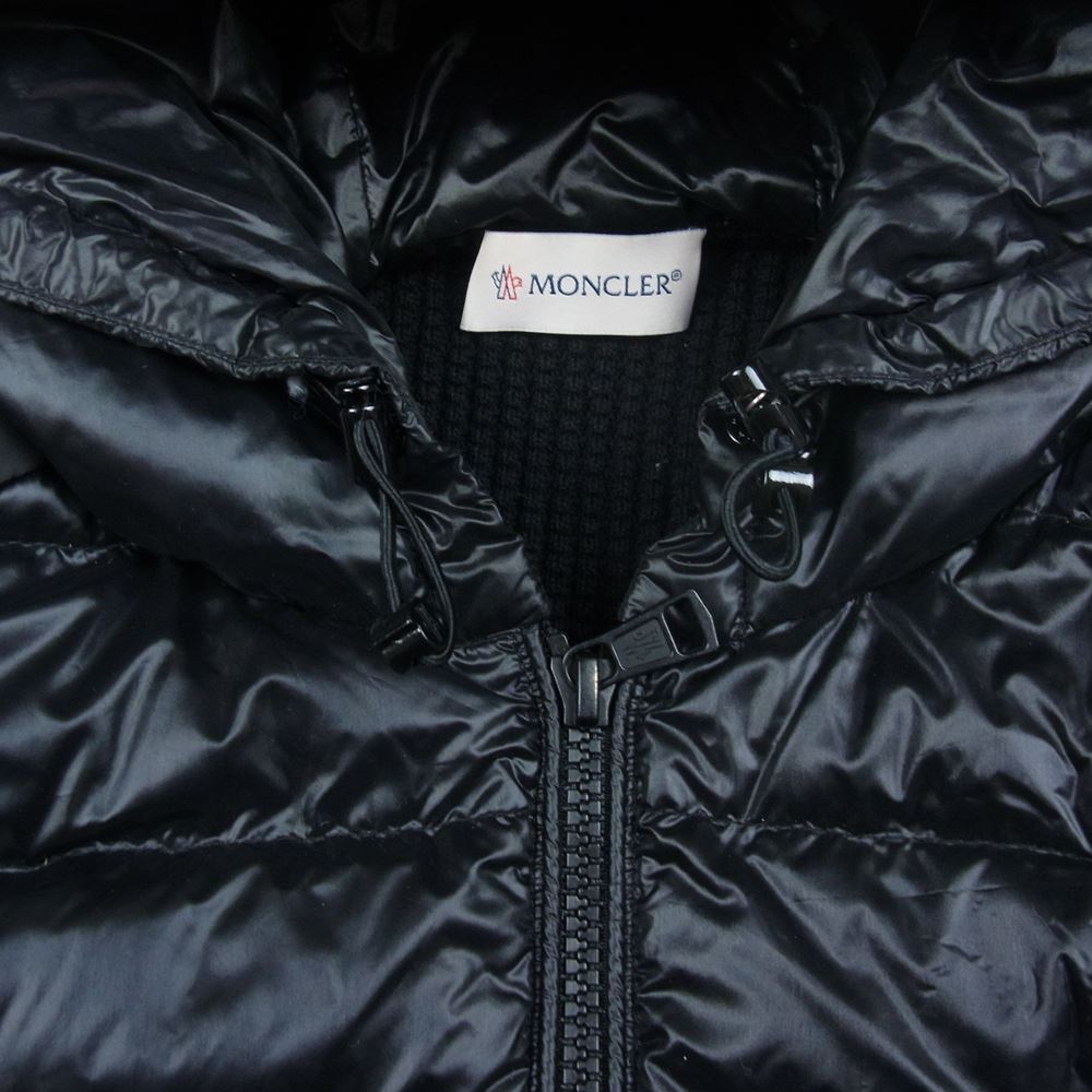 MONCLER モンクレール CARDIGAN TRICOT ニット切替 ダウン ジャケット ブラック系 M【中古】