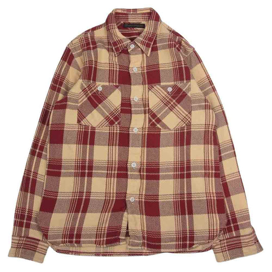 FULLCOUNT フルカウント Original Check Nel Shirts Walsh フランネル チェック シャツ エンジ系 38【中古】