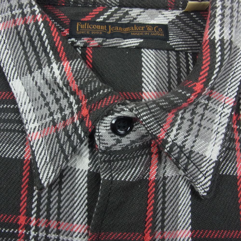 FULLCOUNT フルカウント 4004 ORIGINAL CHECK NEL SHIRTS FELDER ヘビーウェイト フランネル チェック シャツ グレー系 38【美品】【中古】