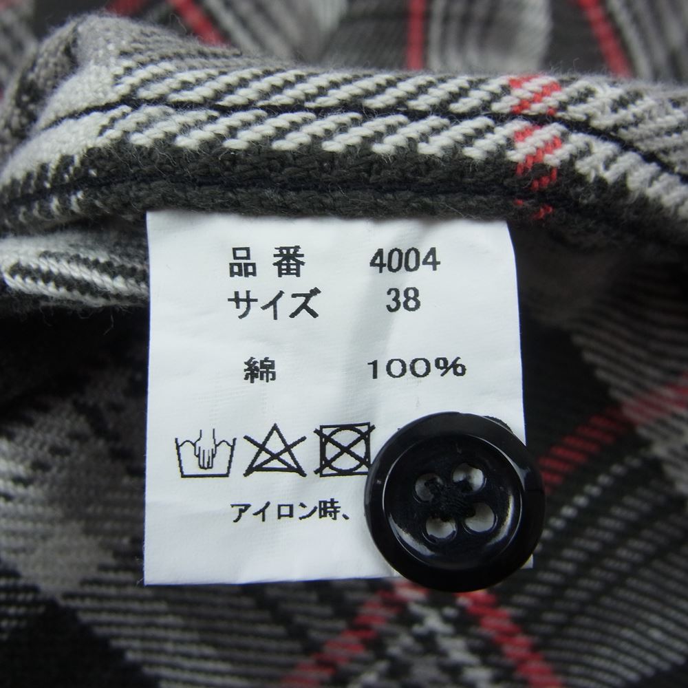 FULLCOUNT フルカウント 4004 ORIGINAL CHECK NEL SHIRTS FELDER ヘビーウェイト フランネル チェック シャツ グレー系 38【美品】【中古】