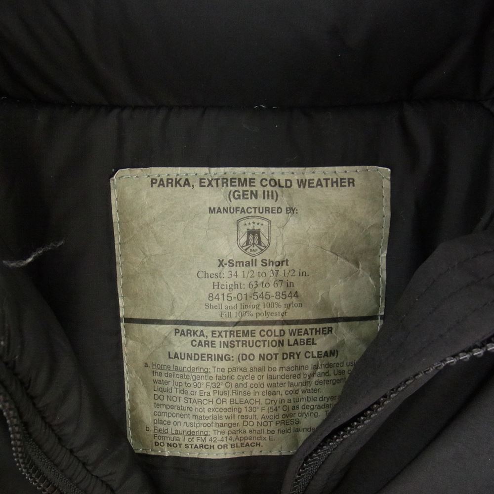 米国BAF社 ECWCS GEN3 LEVEL7 TYPE PRIMALOFT JACKET エクワックス レベル7 ミリタリー プリマロフトジャケット ブラック系【中古】