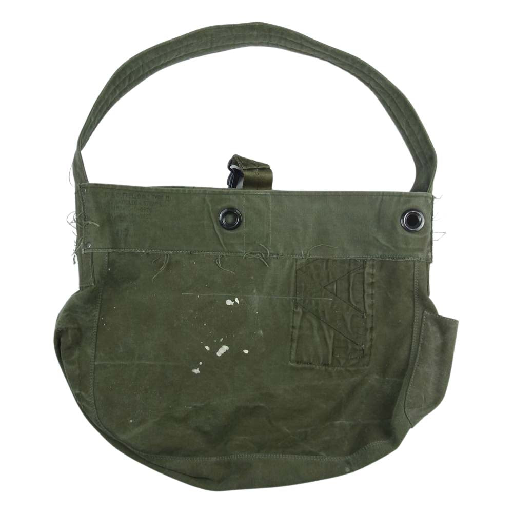 イレギュラー ヴィンテージ リメイク ミリタリー ショルダー バッグ カーキ系【極上美品】【中古】