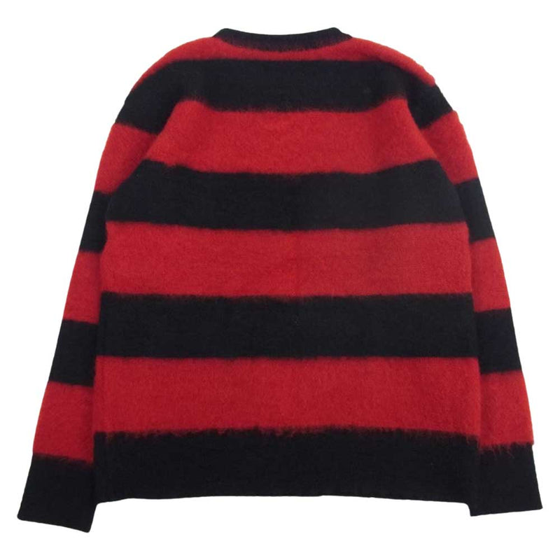 The REAL McCOY'S ザリアルマッコイズ MC19102 JM MOHAIR STRIPE SWEATER モヘア ボーダー ニット セーター ブラック系 レッド系 M【美品】【中古】