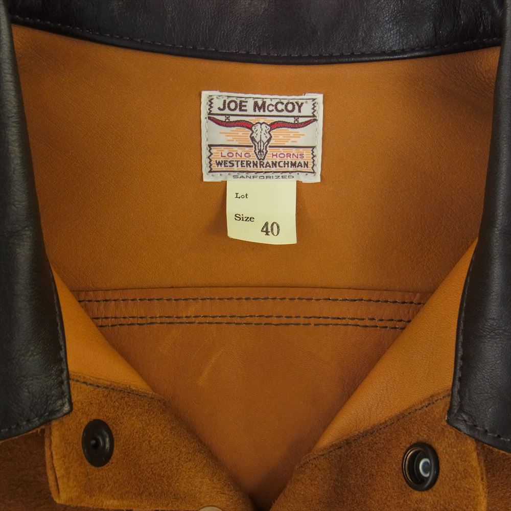 The REAL McCOY'S ザリアルマッコイズ MJ16051 JOE MCCOY ジョーマッコイ ROUGH OUT LEATHER WESTERN JACKET スウェード ジャケット ライトブラウン系 40【極上美品】【中古】