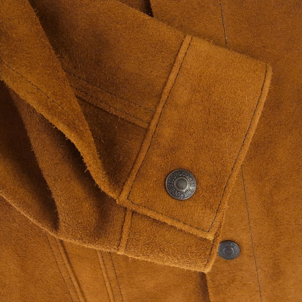 The REAL McCOY'S ザリアルマッコイズ MJ16051 JOE MCCOY ジョーマッコイ ROUGH OUT LEATHER WESTERN JACKET スウェード ジャケット ライトブラウン系 40【極上美品】【中古】